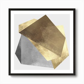 Geometric art with gold 3 Art Print