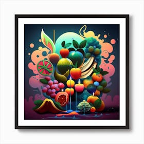 Fruit Splatter Art Print