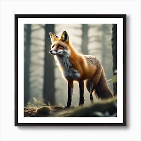 Red Fox In The Forest 23 Art Print