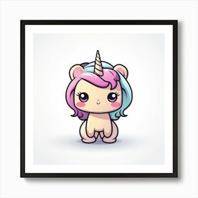 Kawaii Unicorn 21 Art Print