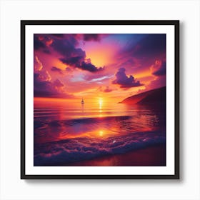 Sunset On The Beach 2 Art Print