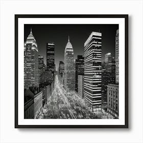 New York City At Night 5 Art Print