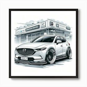 Mazda Cx3 Cartoon2 Art Print