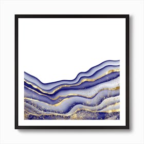 Sparkling Blue Agate Texture 15 Art Print