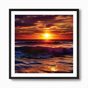 Sunset At The Beach 259 Art Print