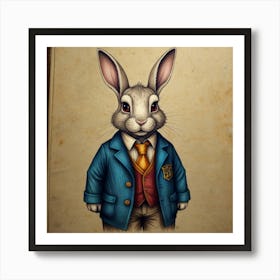 Rabbit In Suit 2 Art Print