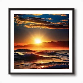 Sunset Over The Ocean 107 Art Print