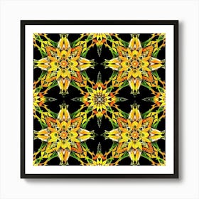 Seamless Pattern Of Abstract Kaleidoscopic Geometry 1 Art Print