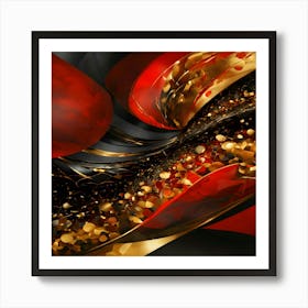 Abstract Red And Gold Painting Art Print