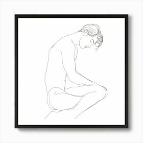 Nude Man Sitting Down Art Print