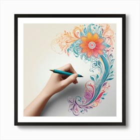 Default A Stunning Vector Design Of A Hand Holding A Pen And D 2 Art Print