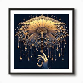 Golden Umbrella Art Print