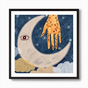 Vintage Moon Square Art Print