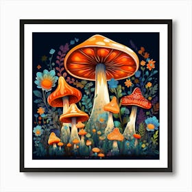 Mushroom Garden 1 Art Print