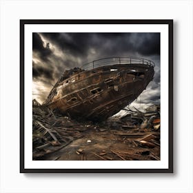 Abandoned Ship Art Print