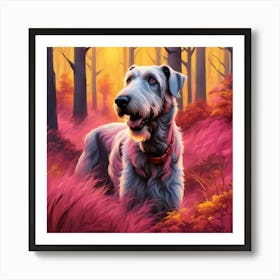Dog In The Woods 1 Art Print