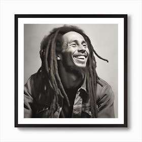 Black And White Photograph Of Bob Marley 3 Art Print