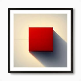 Red Cube Art Print