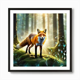 Fox In The Forest 32 Art Print