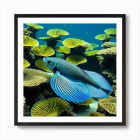 Blue Angelfish 1 Art Print