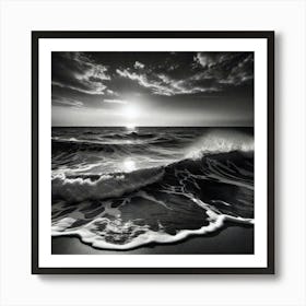 Black And White Seascape 6 Art Print