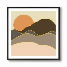 Sunset In The Mountains Art Print