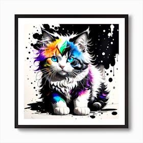 Rainbow Kitten 2 Art Print