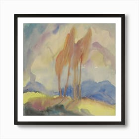 Autumn Birch Trees In A Sunlit Meadow By Zolo Palugyay Art Print