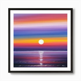 Sunset Over The Sea Art Print