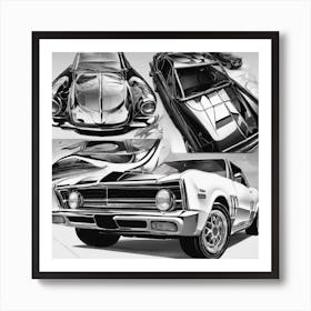 Chevrolet Camaro Sketch Art Print