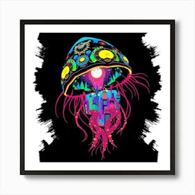 Psychedelic Jellyfish 1 Art Print