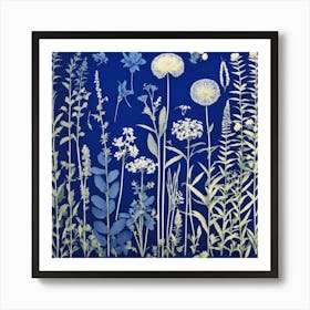 Flowers Photography In Style Anna Atkins Art Print