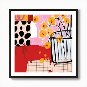 Flowers Retro 6 Art Print