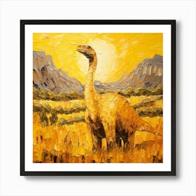 Dinosaur In The Grass Art Print