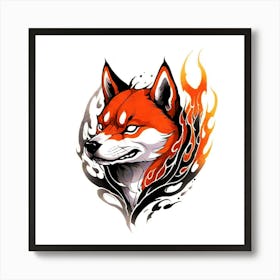 Wolf Tattoo 2 Art Print