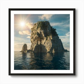 Rock In The Sea Art Print