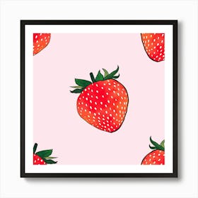 Strawberry Seamless Pattern Art Print