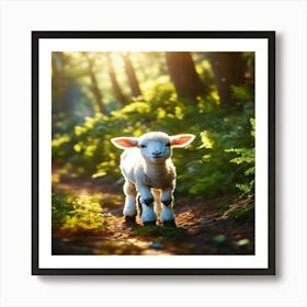 Lamb In The Woods Art Print