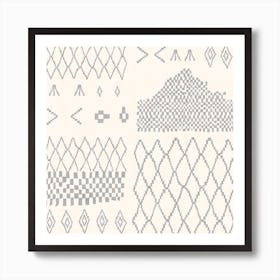 Moroccan Patchwork In Grey Art Print