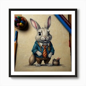 Rabbit In A Suit 2 Art Print