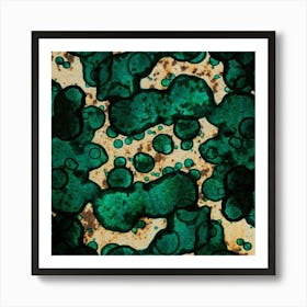 Abstract Green Spots Art Print