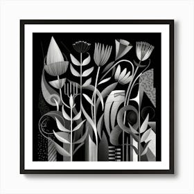 Black and White Abstract Art 301 Art Print