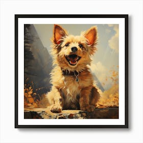 Dog In The Mountains Art Print