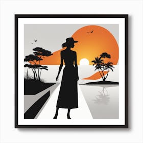 Silhouette Of A Woman 5 Art Print