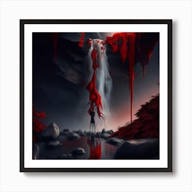 Waterfall Of Blood Art Print