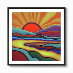 Sunset In The Valley 1 Art Print