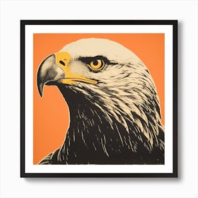 Retro Bird Lithograph Bald Eagle 4 Art Print