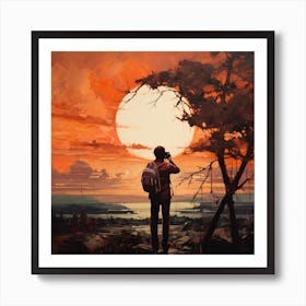 Photographer Sunset Art Print