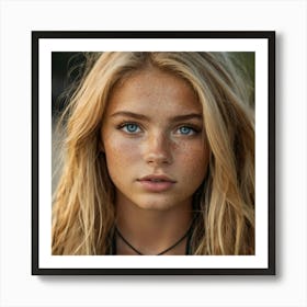 Freckled Girl 2 Art Print