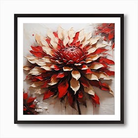 Large red dahlia flower 1 Art Print